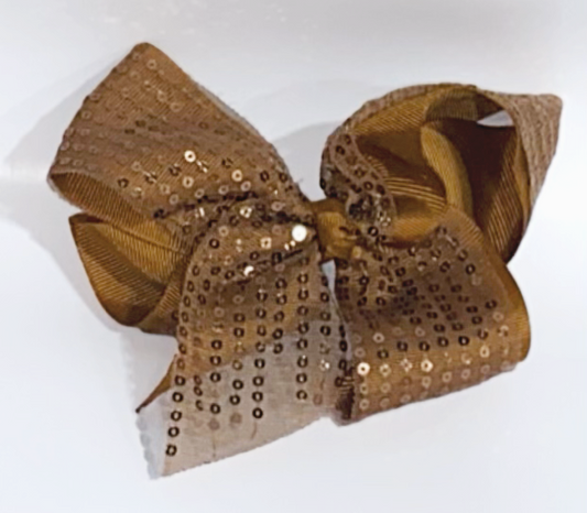 Brown Sequin Bow