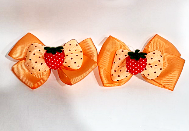 Strawberry Orange Double Bow Set